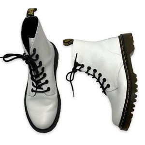 Dr. Martens Luana Women's Leather Lace Up Combat Ankle Boot White Size 9